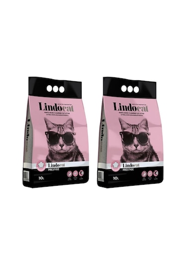 Lindocat Bebek Pudralı İnce Taneli Topaklaşan Kedi Kumu 2 x 10 L