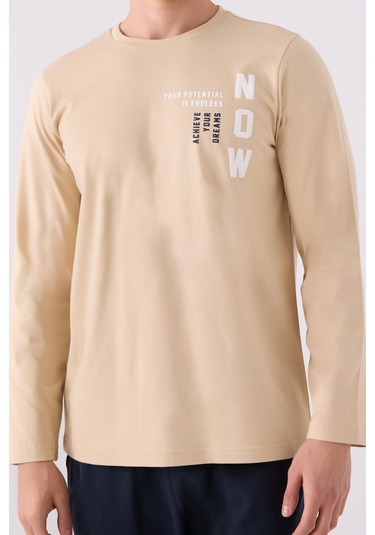 Arnetta 3144 Uzun Kol Erkek Pijama Takımı Bej