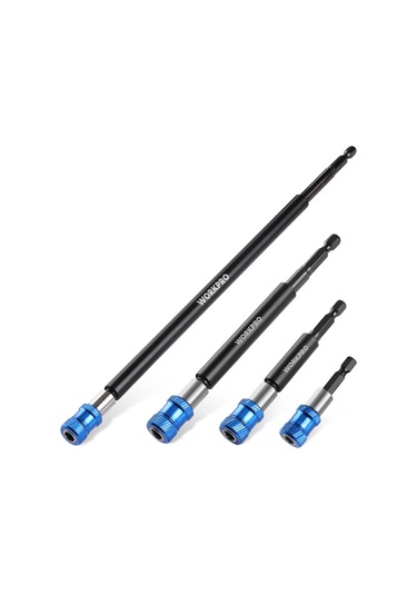 Geeksen Manyetik Matkap Uzatma Seti - 4 Parça Alüminyum Kılıf, Çift Kilitli, Evrensel Uyumlu, Dayanıklı Çelik