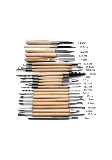 Willowhaven 30 Adet Ahşap Çömlekçilik Kil Araçları Standart, Metal + Küçük + Sünger, Dayanıklı, Kullanışlı, 30 Parçalı Set
