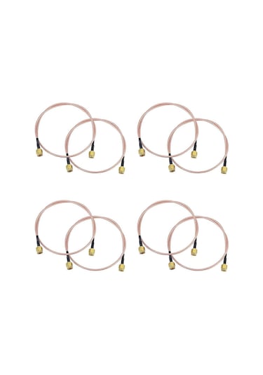 8x Sma Erkek - Sma Erkek Koaksiyel Kablo, Sma Konnektörleri İçin 50 Cm Wifi Anten Kablosu