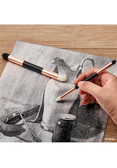 Eskiz Sünger-keçe Silgi, Yıkanabilir, Kara Kalem Silgi, Gölgelendirme, Porselen Boyama-rose 2 Adet