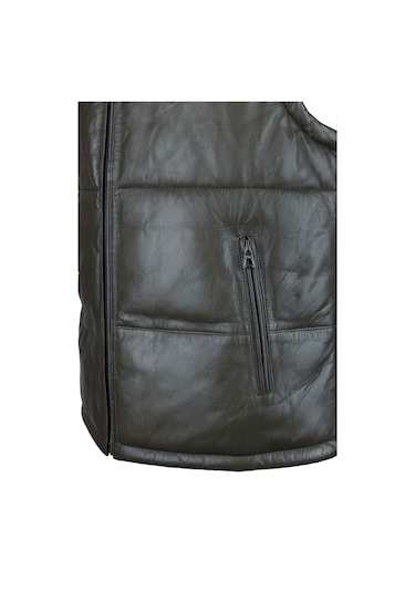 Tamer Tanca Erkek Hakiki Deri Yeşil Yelek Deri Mont 993 Ylk 25 Erk Derı Yelek Y24 Yesıl