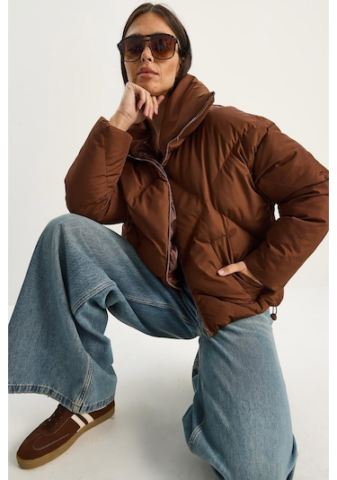 Shade Kadın Oversize Şişme Mont 10191065 - Acı Kahve Kahverengi