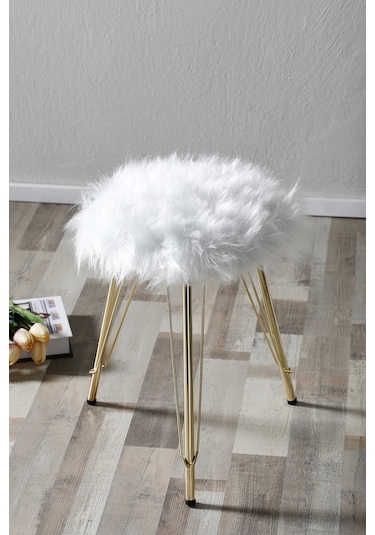 Sude Puf Yumuşak Oturumlu Ayaklı Koltuk Sandalye - Gold Ayak