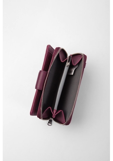 Cengiz Pakel Kadın Orta Boy Cüzdan 65256M Mürdüm- Mürdüm