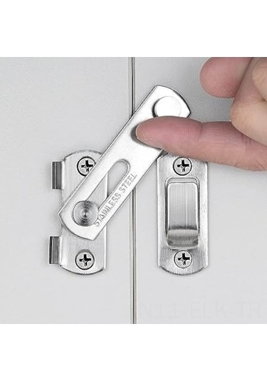 Besthome1 Paslanmaz Çelik 4'lü Kapı Kilit Seti - 7x5 Cm, Kolay Montaj, Ev Ofis Güvenliği İdeal Gümüş