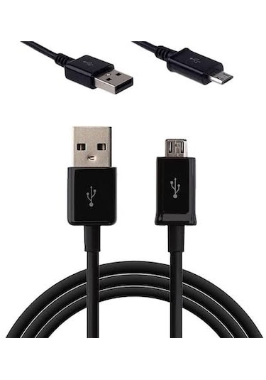 Samsung J1-j2-j3-j4-j5-j7 Micro Usb Şarj Ve Data Kablosu Siyah