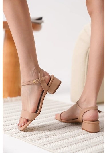 Trendella Kadın Mat Nude Topuklu Sandalet Tr20my23d Siyah