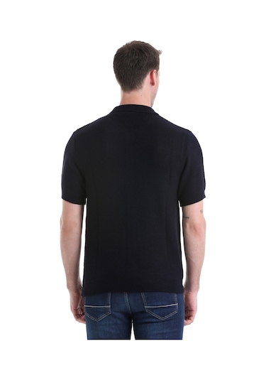Hatemoğlu Regular Fit Düz Düğmeli Kısa Kollu Triko Hırka 34162024c001 005 - Lacivert
