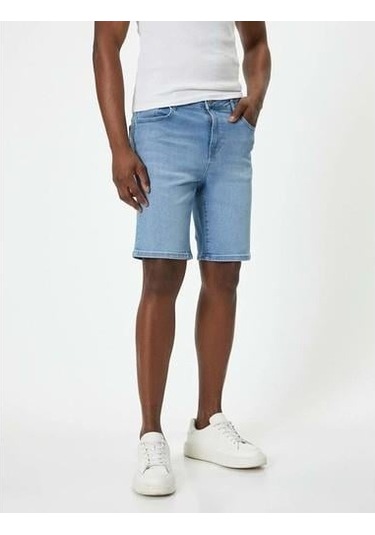 Koton Kot Şort Bermuda Slim Fit Düğmeli Cep Detaylı Açık İndigo 4sam40311nd Açık İndigo Koton Kot Şort Bermuda Slim Fit Düğmeli Cep Detaylı Açık İndigo 4sam40311nd Açık İndigo