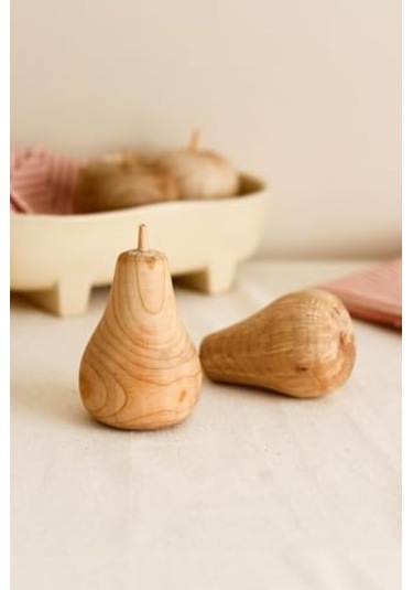 & Stone Ahşap Armut Dekoratif Biblo Obje