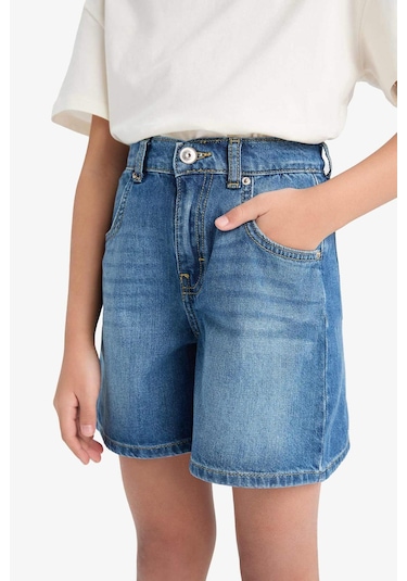 DeFacto Kız Çocuk Jean Şort E0110A825SMNM28 Mavi DeFacto Kız Çocuk Jean Şort E0110A825SMNM28 Mavi