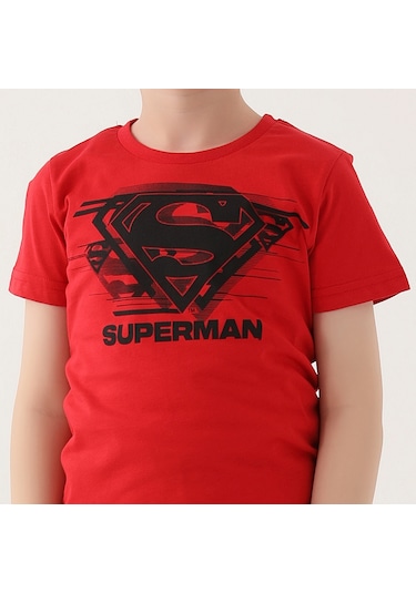 SuperMan L1644-3 Çocuk  Kırmızı Alt Üst Takım
