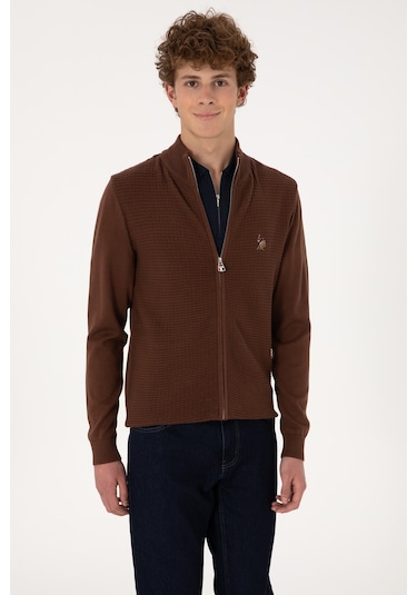 U.s. Polo Assn. Erkek Kahverengi Hırka Triko 50288871-vr029 Kahverengi
