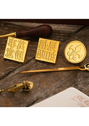 Xindoker 6'li Antik Mühür Seti - Geyik Desenli Mum Mühür Kiti Sap + 6 Başlık + Mum Eritme Kabı + Kaşık + Mum