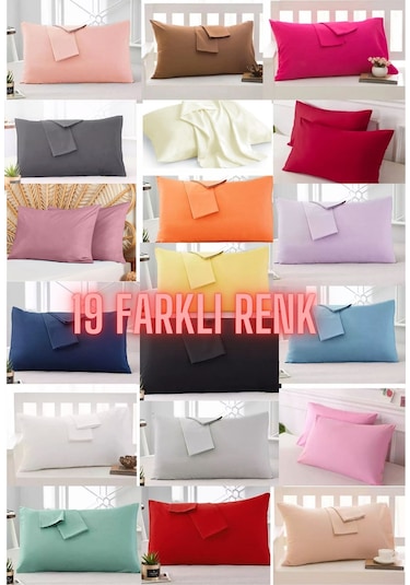 Mint Renkli Pamuklu Ranforce Kumaştan Yastık Kılıfı 2 Adet