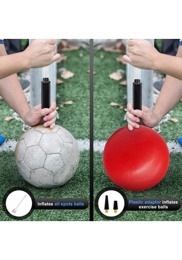 Spor Topları İçin Basketbol Topu Pompası 10 Adet İğne Ve 2 Adet Nozul İle