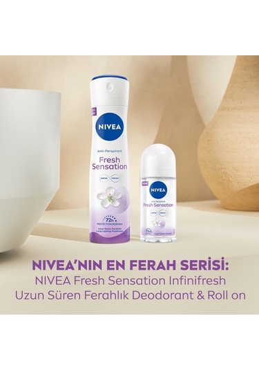 Nivea Fresh Sensation Kadın Sprey Deodorant 150 Ml,72 Saat Anti-perspirant Koruma,uzun Süren Ferahlık X3