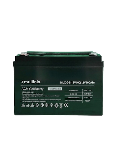 Mullinix 12v 100ah Derin Döngülü Agm Jel Akü