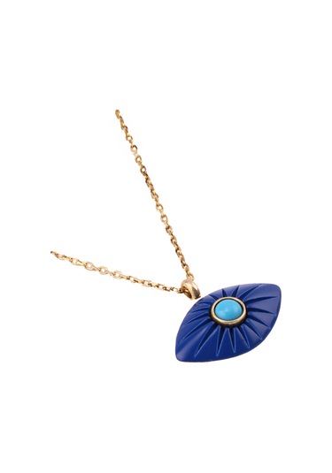 Masaliko Göz Gümüş Kolye Ms3268, 925 Ayar Kadın Gümüş Kolye, Altın Kaplama Altın