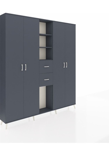 Arges Dolap 15 Raflı 2 Çekmeceli 4 Kapaklı 220x30x243 Antrasit-antrasit/antrasit Antrasıt/antrasıt Arges Dolap 15 Raflı 2 Çekmeceli 4 Kapaklı 220x30x243 Antrasit-antrasit/antrasit Antrasıt/antrasıt