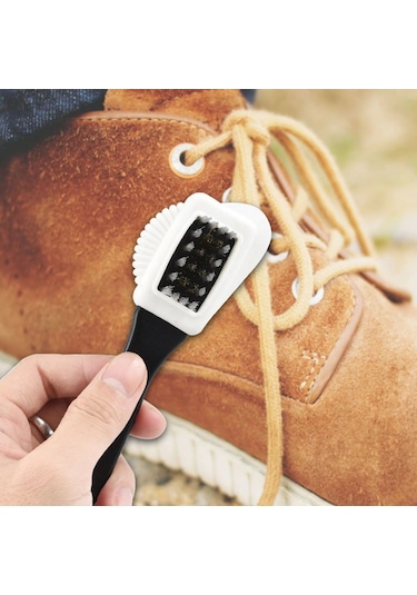 Buffer Çift Taraflı Pratik Taşınabilir Süet Nubuk Deri Çizme Bot Ayakkabı Temizleme Bakım Fırçası