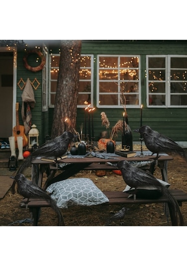 Xianwen Geeroyoo 3 Adet El Yapımı Siyah Tüylü Karga Süsü -