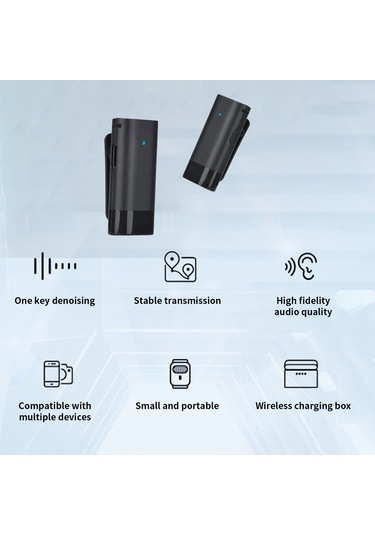Teltree Kablosuz Kolluk Mikrofonu, İki Transmitterlı, Şarj Kutusu İle, Telefon Canlı Yayın Ve Röportaj İçin Gürültü Azaltıcı, Type-c Arayüzü