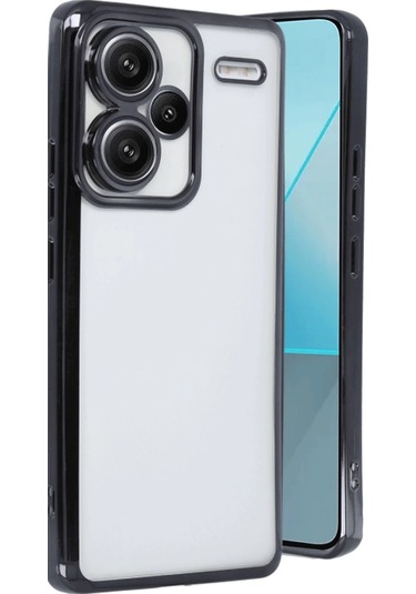 Özel Xiaomi Redmi Note 13 Pro Plus Kılıf Lensli Silikon - Siyah Fırsat