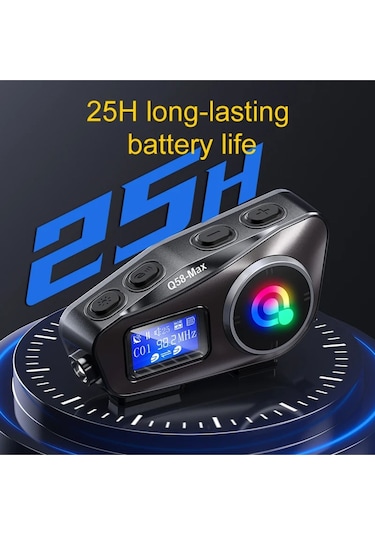 Q58 Max Dijitool Kablosuz Motosiklet Kaskı İnterkom Çift Sürücü İletişimi 500m Stereo Mp3 Fm Radyo