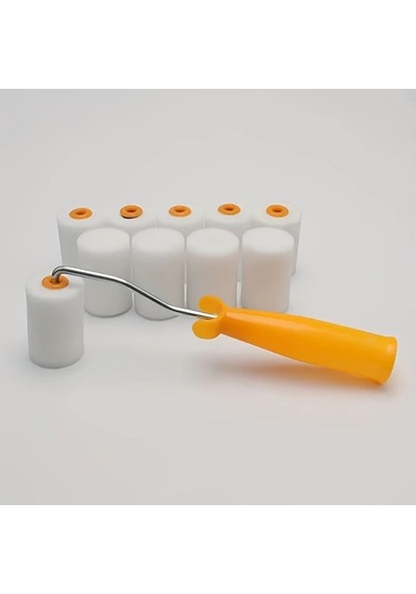 Cordial 10 Adet 2 İnç Sünger Rulo Fırça Seti - Uzun Saplı Dayanıklı Duvar Boyama Aletleri