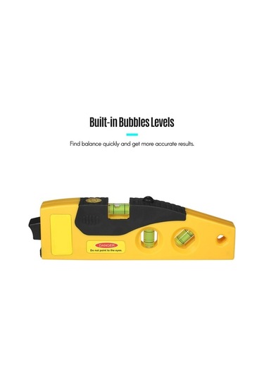 Pazly Vida Seviye Sarı Renkli Pil Nokta Modu, Malzeme Lazer İnç İle Deliği, Çizgi, Çapraz Aleti, Abs 5m 30m 2xaaa 1/4 Sw