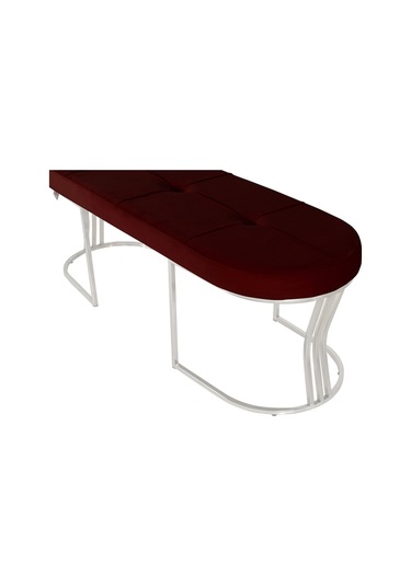 Viego Silver Collection- Bordo Kapitoneli Chester Model Puf & Bench & Koltuk & Uzun Makyaj Puff & Yatak Ucu