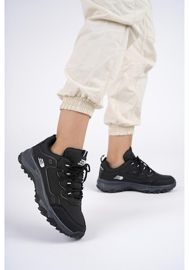 Muggo Kuzey Unisex Garantili Trekking Outdoor Sneaker Ayakkabı Sıyah - Sıyah Siyah