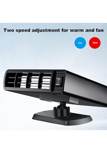 Reedark 12v/24v Araç Isıtıcı - Taşınabilir Hızlı Defrost Ve Sis Çözücü - Siyah