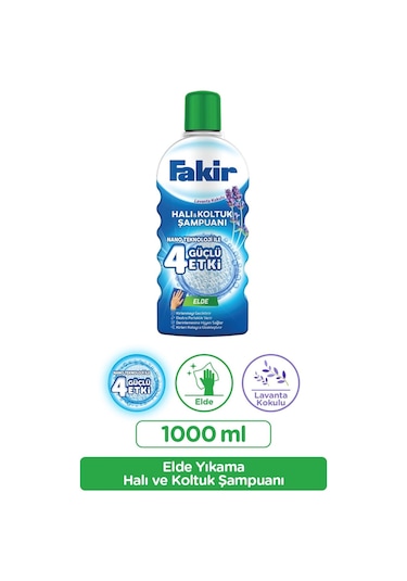 Fakir Nano Teknoloji İle Lavantalı Elde Yıkama Halı ve Koltuk Şampuanı 1 L