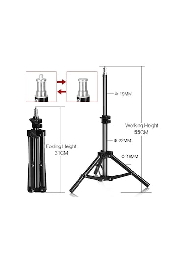 Fototek 2 Metre Light Stand  Işık Ayağı 200 Cm 3 Kg Kapasiteli