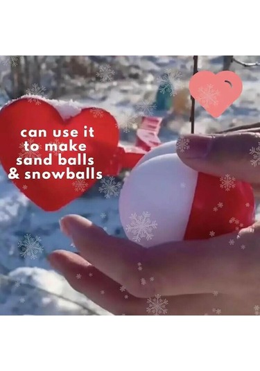 Homyl Kalp Şekli Kar Topu Makinesi Çocuk Açık Kartopu Kum Kırmızı