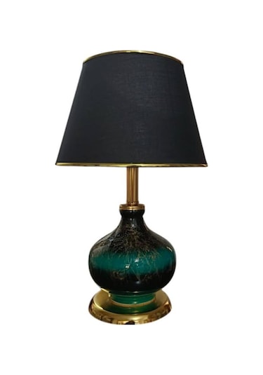 Verde Abajur Gold Kaplamalı Siyah Şapkalı Çok Renkli