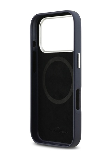 İphone 17 Pro Uyumlu Kılıf Bmw Lisanslı M-safeli Metal Logolu Tam Kaplama Deri Kapak Lacivert Lacivert