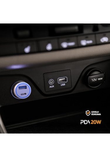 Polosmart Pbs134 Hızlı 1 Usb 1 Pd Çıkışlı 20w Araç Şarjı Beyaz