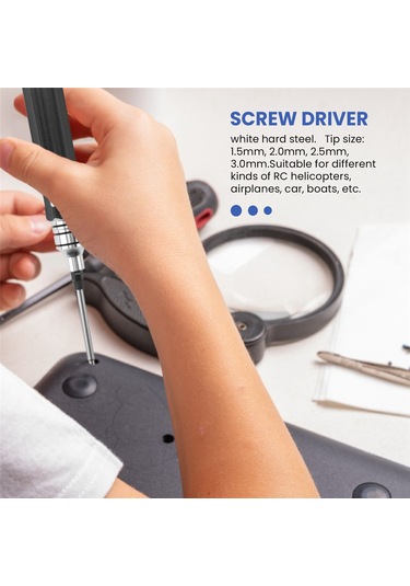 Leasetake 4'ü 1 Arada Altıgen Başlı Altıgen Tornavida Takım Seti 1,5-3 Mm Fr Rc Helikopter Arabası