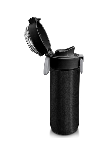 Coral High Kids Siyah Futbol Desenli Pipetli Ve Direkt İçim Çelik Termos 500 Ml 31898 Siyah - Beyaz