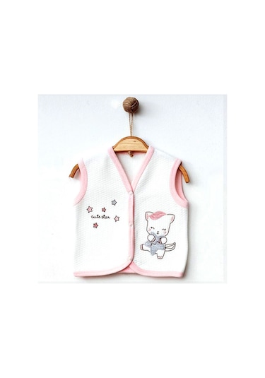 Ekebaby Cute Star Lüks Kapitone Yelek 44116 Beyaz