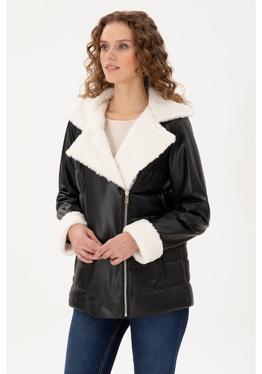 U.s. Polo Assn. Kadın Siyah Deri Mont-kaban 50297225-001 001sıyah