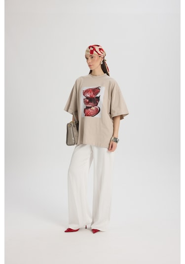Mai Studıos Mai Studios Co. Pomelo Oversize Taş T-shirt Taş