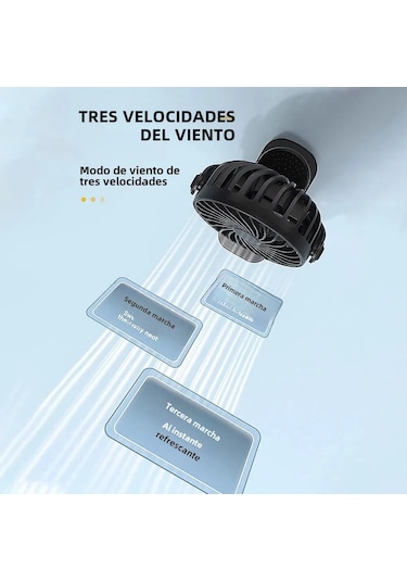 Gece Lambası Ve 720 Dönebilen Klipsli Şarjlı Vantilatör Mavi,