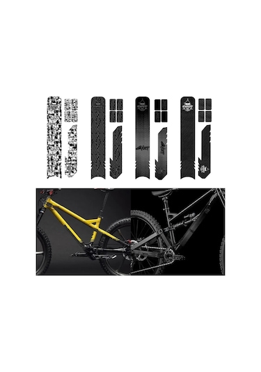 Anime Tarzı-bisiklet Çerçeve Korumaları Etiket Zincir Korumaları Koruyucu Kapak Koruyucu Film Bisiklet Zincir Koruyucusu Yol Bisikleti İçin Beyaz - Siyah