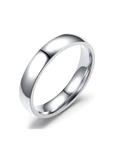 Chavin 4 Mm Söz Nişan Gri Bayan Erkek Çelik Yüzük Eh24By Gümüş